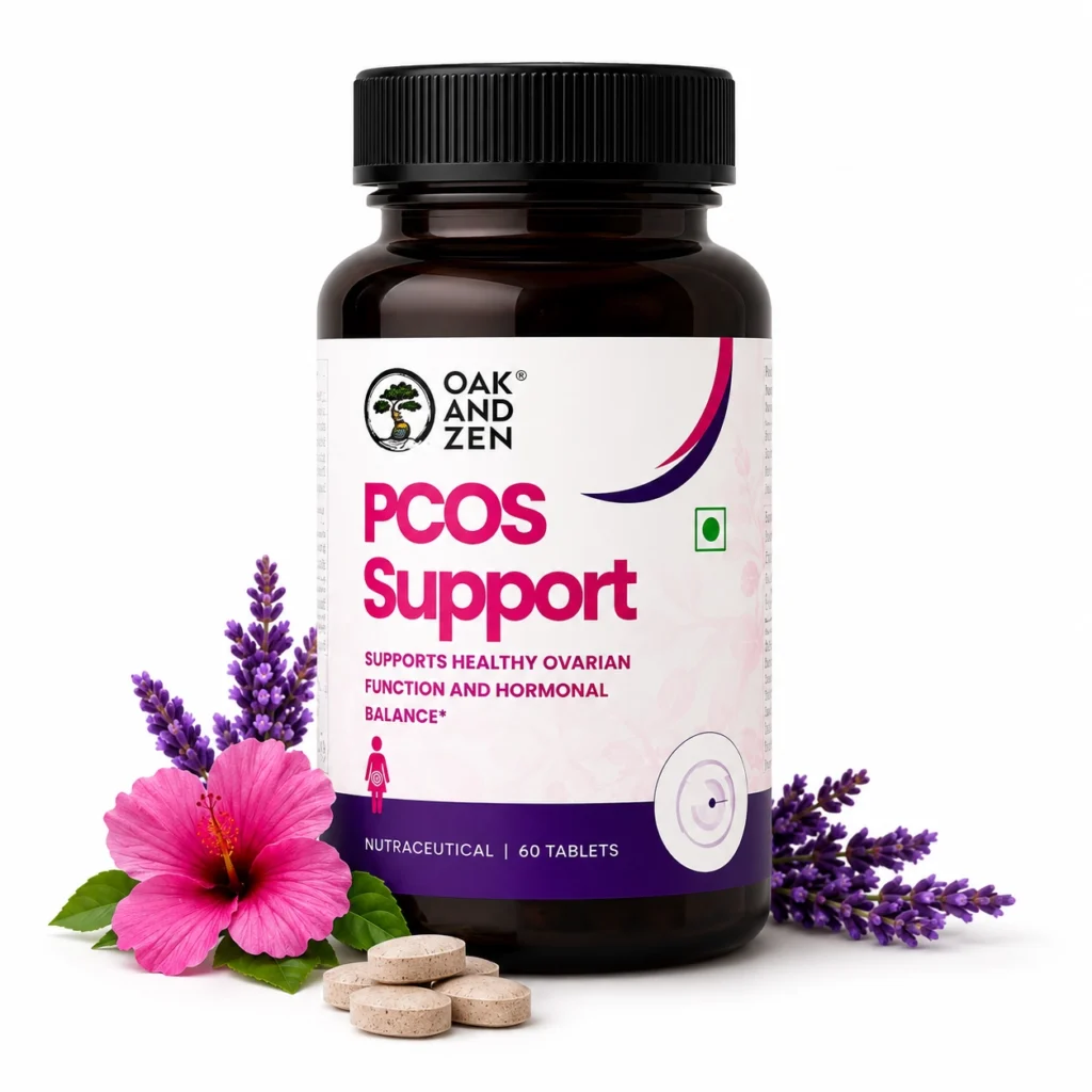 OAK AND ZEN product powered by Metaberine for PCOS support