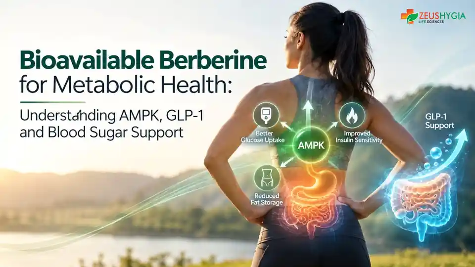 Berberine AMPK activation supports glucose uptake, insulin sensitivity, reduced fat storage and GLP-1